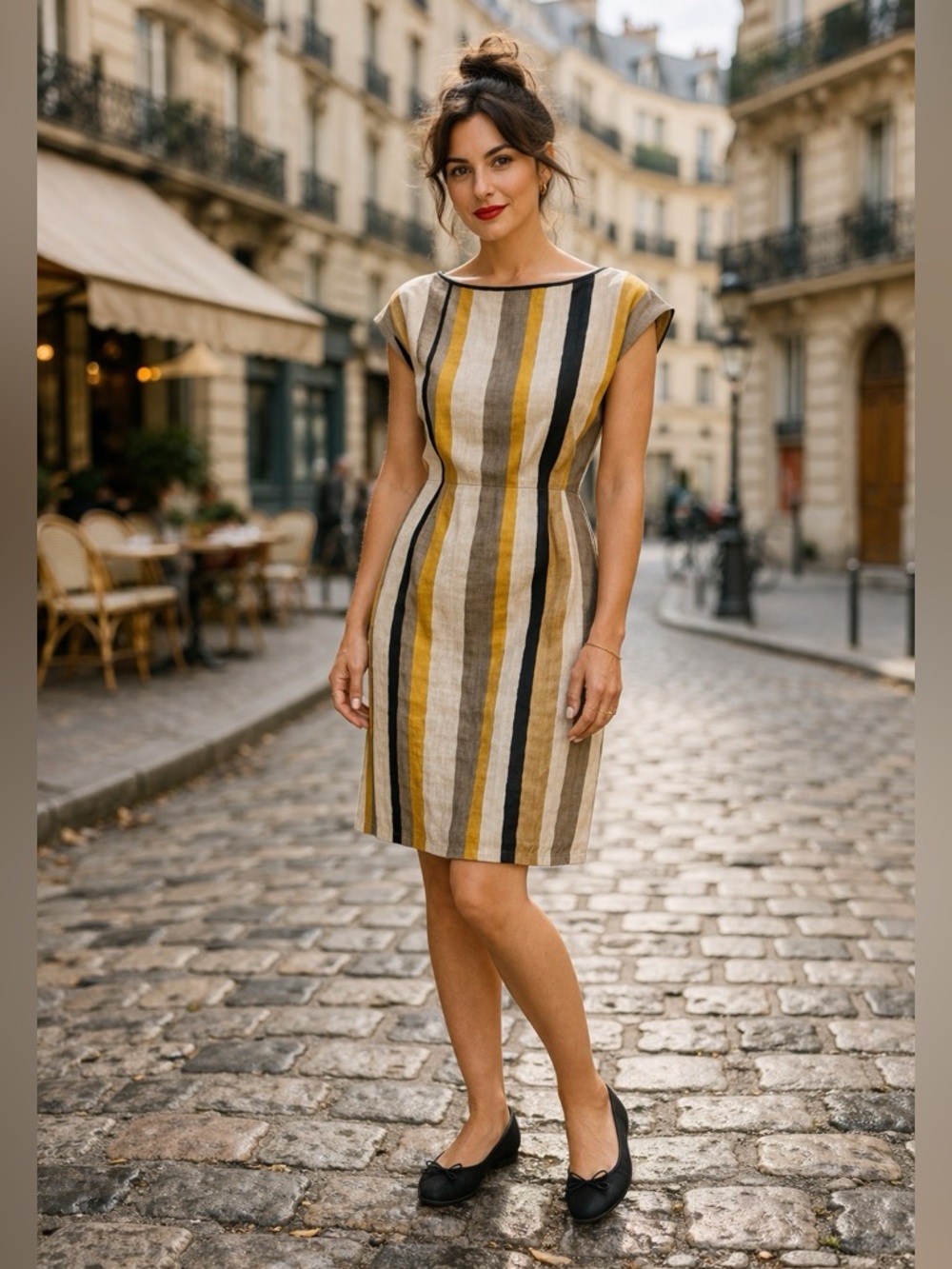 Parisian Playful Striped Dress